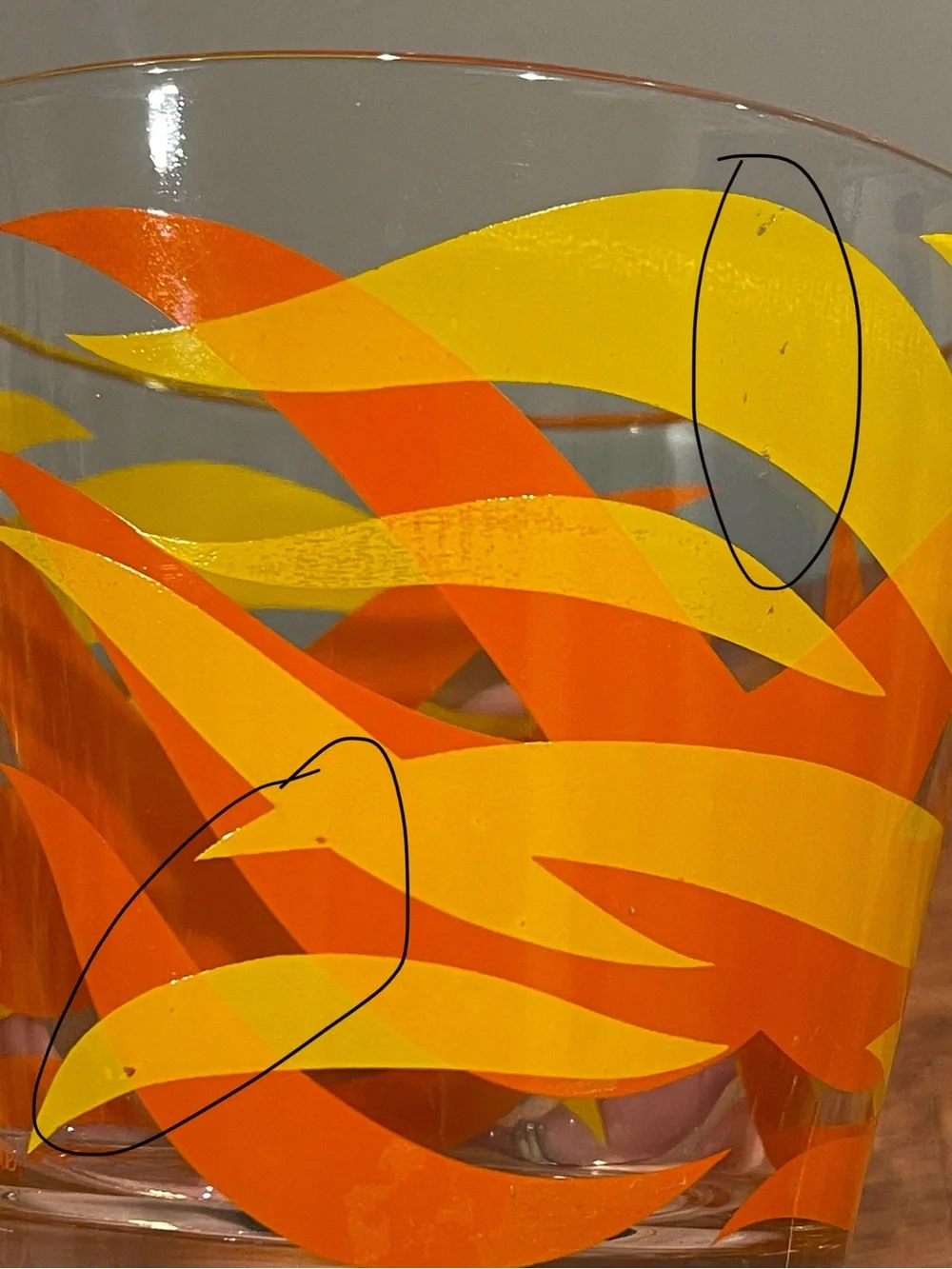 READ STARLYTE Mid Century Modern MCM Glass Ice Bucket 5” Orange Yellow